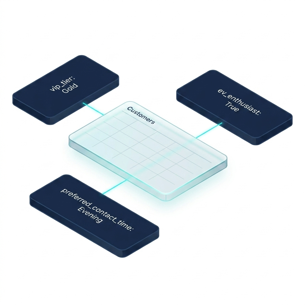 Custom properties and custom objects extending the native data model